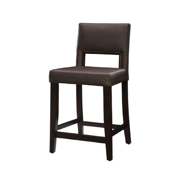 Linon Vega Counter Stool 24inch -Espresso Frame Finish 14053VESP-01-KD-U